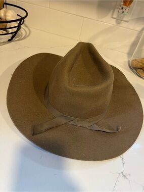 Urban Outfitters Brown Felt Wide-Brim hat